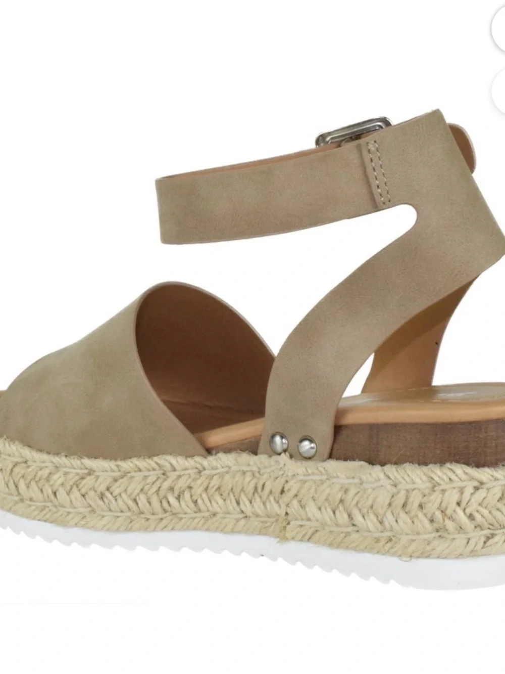 Soda Topic platform espadrille sandals Taupe size 8